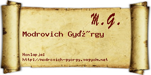 Modrovich György névjegykártya